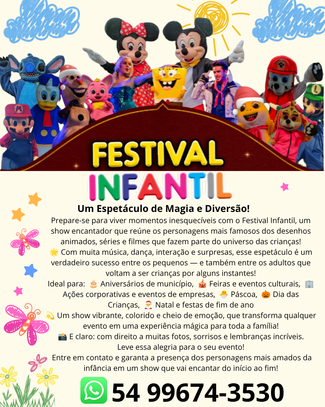 Card de divulgação do Festival Infantil