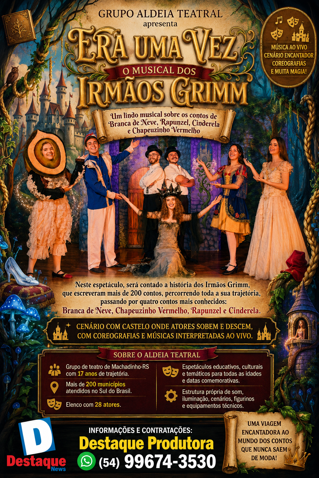 Card do espetáculo Era Uma Vez, o Musical dos Irmãos Grimm