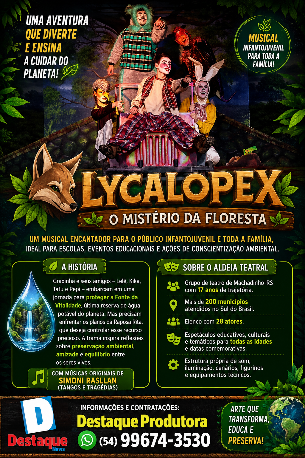 Card do espetáculo Lycalopex, O Mistério da Floresta