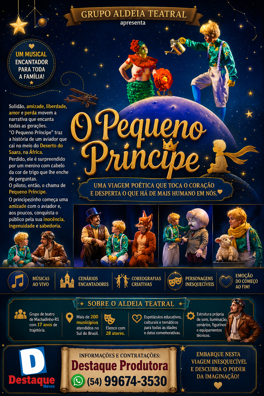 Card do espetáculo O Pequeno Príncipe
